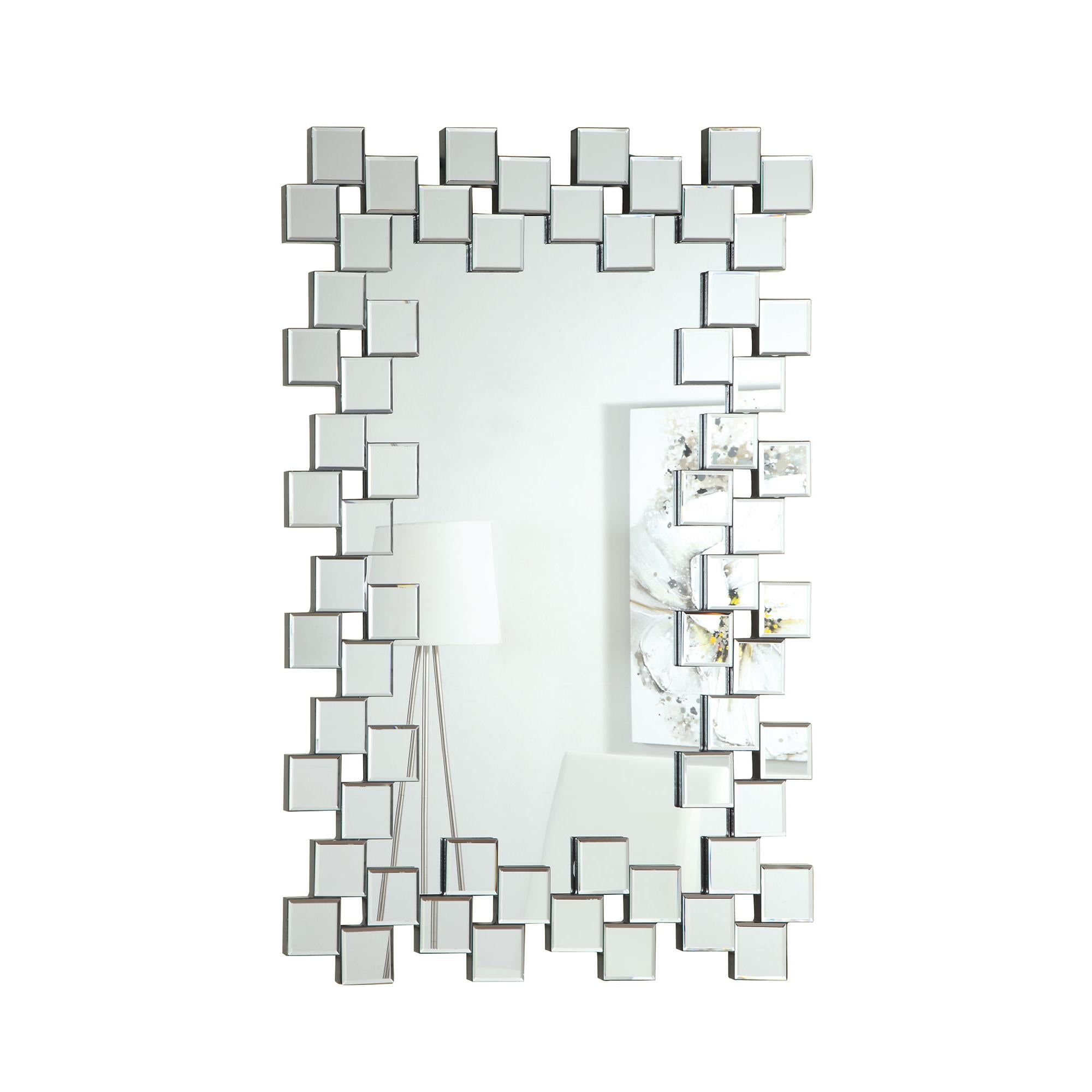 Coaster Furniture Pamela 901838 32 x 47 Inch Rectangular Frameless Wall Mirror - Silver IMAGE 1